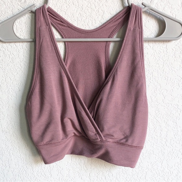 Quince French Terry Modal Maternity and Nursing Bra Bralette Mauve Sleep - Picture 1 of 11